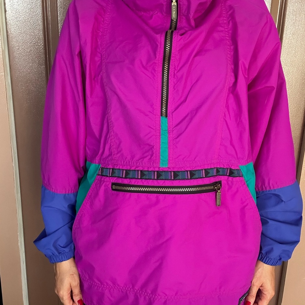 Vintage LL. bean “Aztec” Hooded Anorak Windbreaker